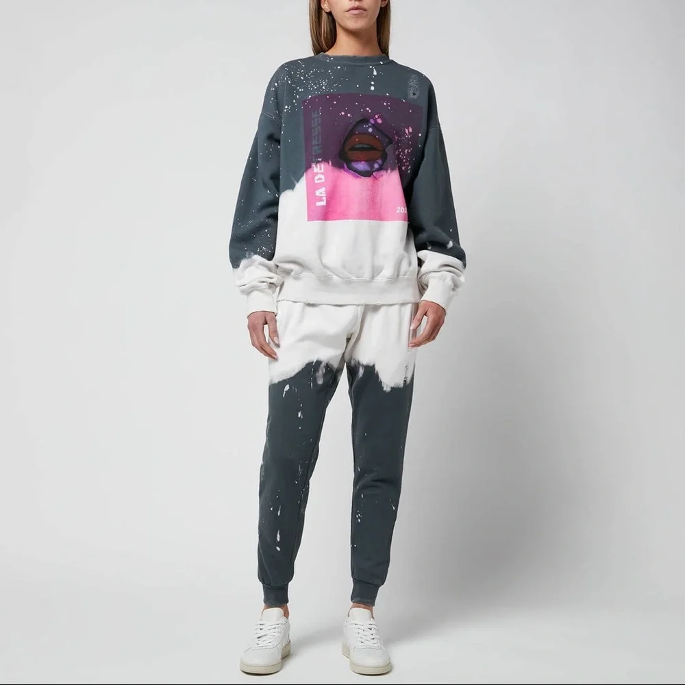 La Detresse Women's Sweatpants - Acid Wash Charcoal - Picture 5 of 6